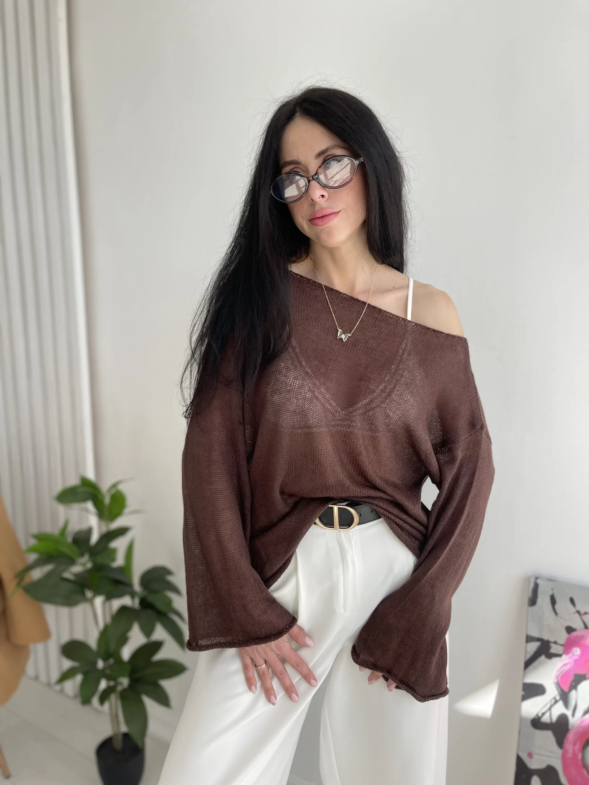 XN_IMG_5612 2 Купити светр у сітку, кофтинка павутинка, купити шоколадний светр
